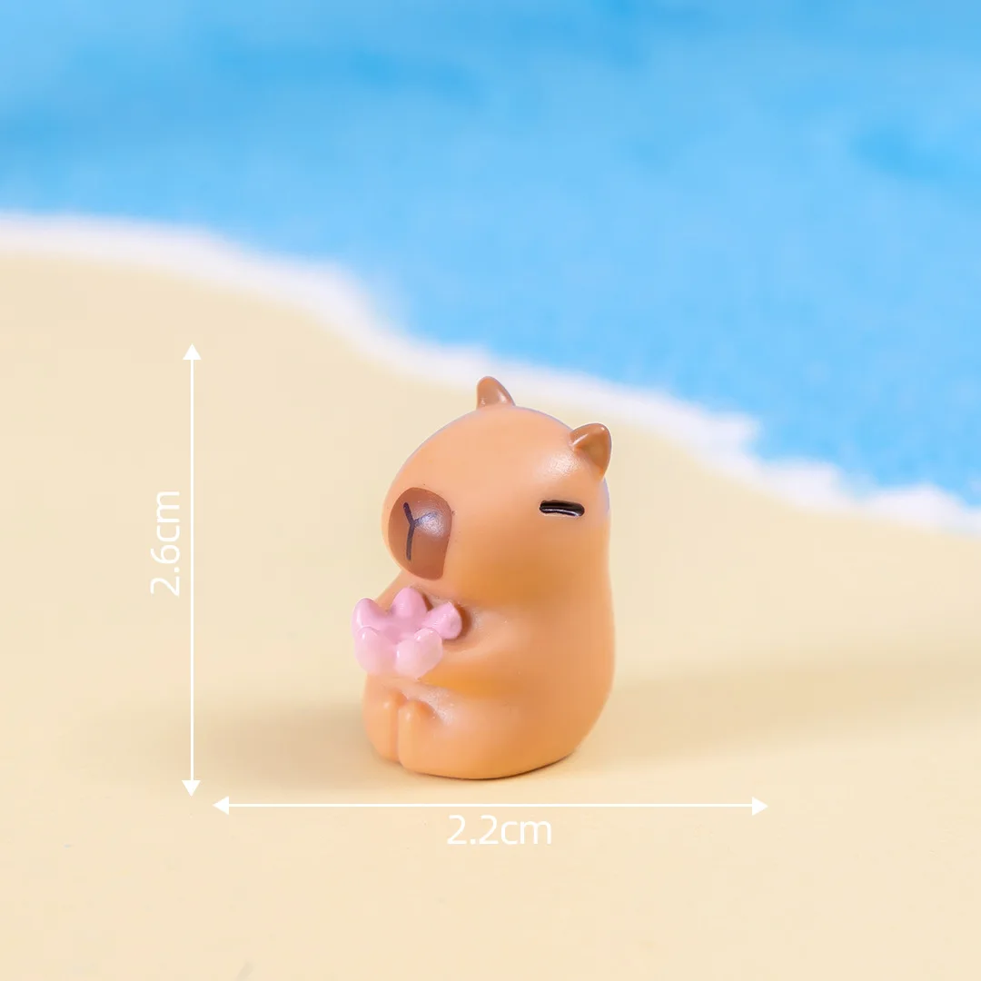 Capybara Simulation Animals Model Mini Kapibare Action Figures Figurine Home Decoration Kids Gift DIY Micro Landscape Ornament