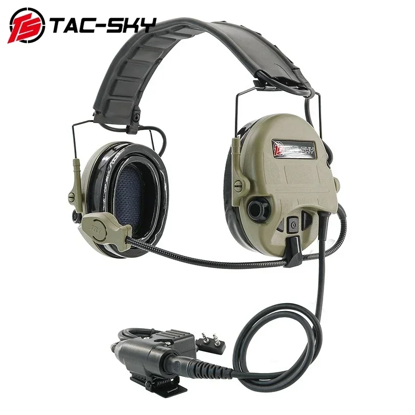 

TS TAC-SKY Headset Tactical SORDIN Ultra Shooting Hearing Protection Noise Cancelling Pickup Headphone for Kenwood Walkie Talkie