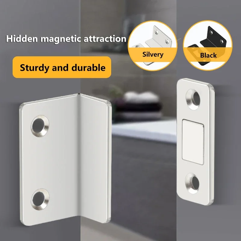5PCS Autoadesiva Invisibile Porta Dell'armadio di Aspirazione a forma di L Porta Magnetica Chiudiporta Armadio Striscia Magnetica Patch Porta Fermaporta