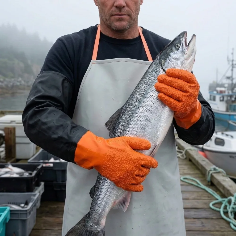 

Heavy Duty Long Rubber Gloves 70cm Non-Slip Rubber Work Gloves Wear-Resistant Thickened Work Safety Gloves Woodworking