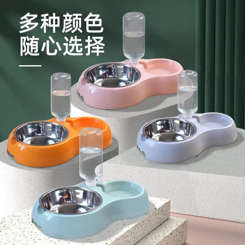 Hot Miniso Sus Automatic Water Refill Pet Food Bowl Kawaii Hello Kitty Cartoon Cute Cat Dog Pet Rice Bowl Fashion New Style Kit