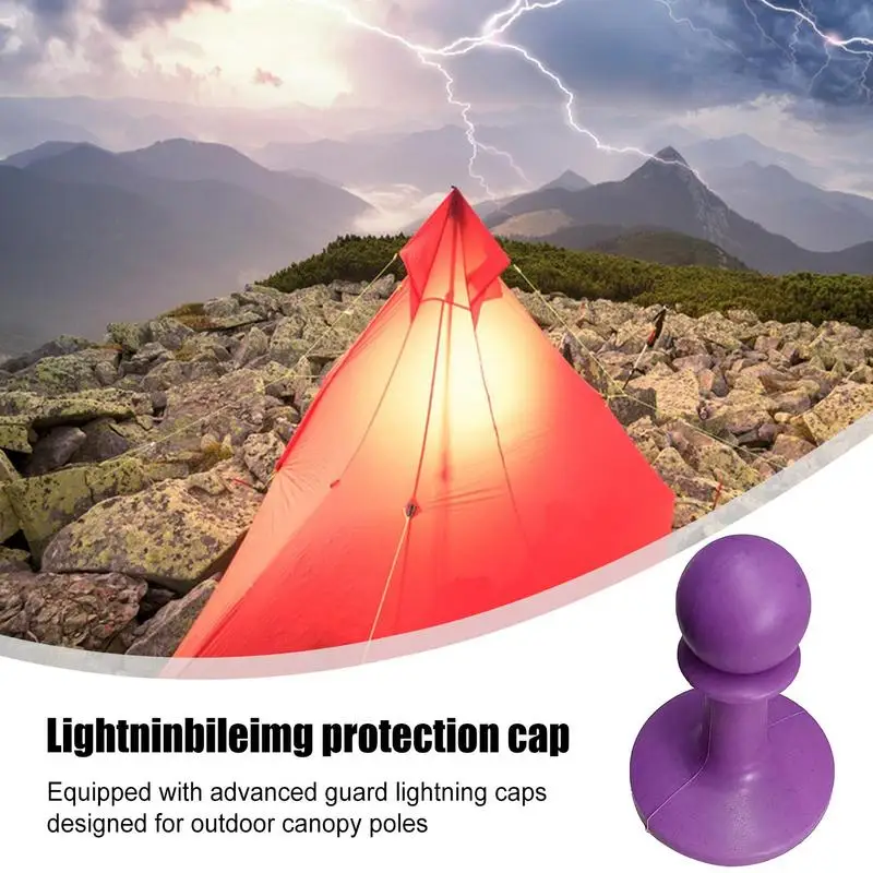 Tent Poles Caps Anti Thunder Protection Cover Stable Protector Safe Tent Tarp Grabbers Protector Anti-Slip Canopy Tent Protector