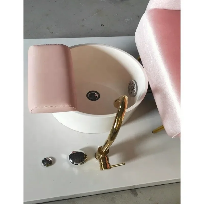 Luxury hot selling nail salon equipment seats foot spa pedicure chair with a basin