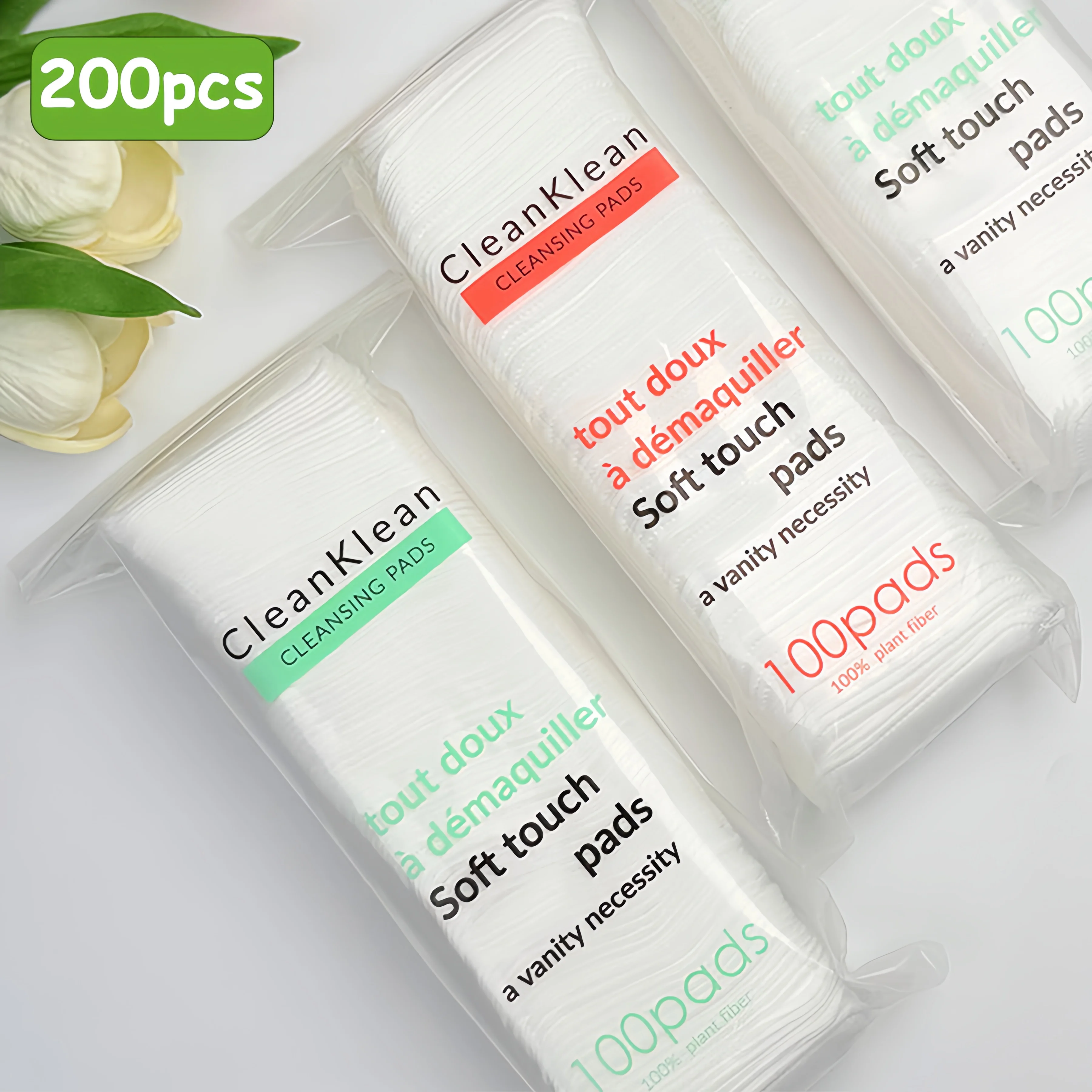 200/400Pcs 일회용 라운드 메이크업 패드, 두꺼운 메이크업 리무버 패드, 다목적 스킨 케어, 데일리 스킨 케어, 스킨 클리닝, 메이크업 리무버 7*6cm 100 개/갑