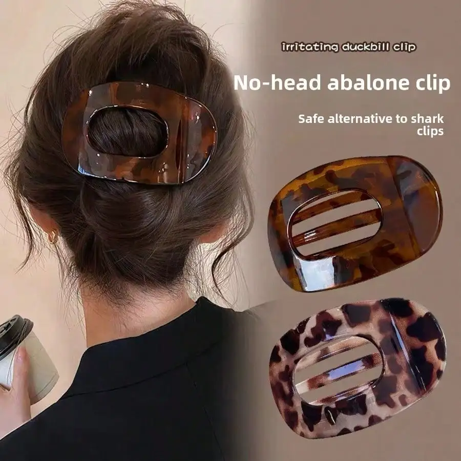 

1Pc Elegant Curved Abalone Shell Hair Claw For Women, Non-Irritating Hair Clip For Fine Hair ﻿
