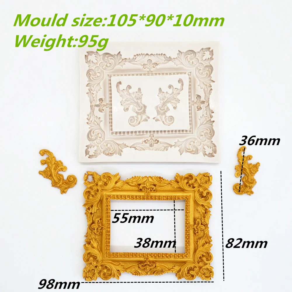 Silicone Mold Flower Frame Lace Resin DIY Cake Chocolate Candy Fondant Moulds For Baking Decoration Tool Kitchenware Accessories