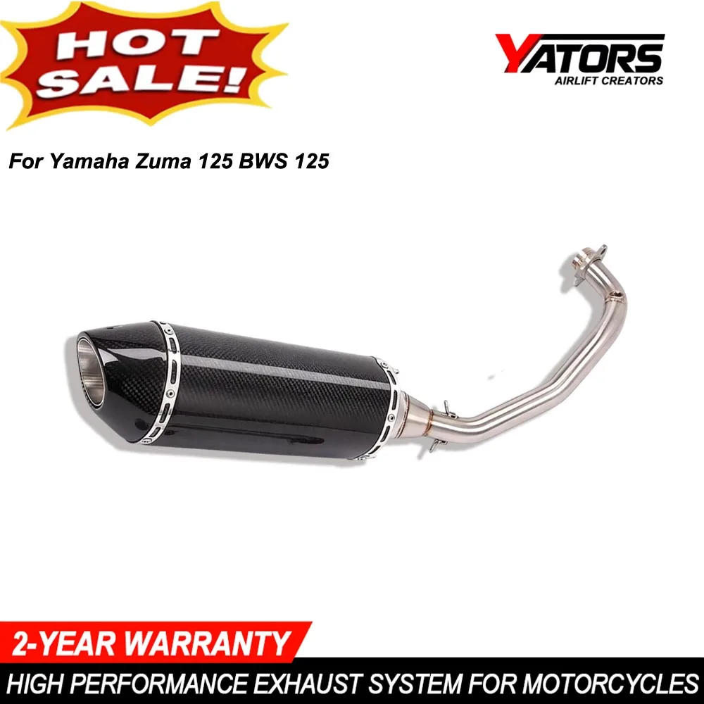 Motorcycle Parts Exhaust Systems Slip For Yamaha Zuma 125 BWS 125,Stainless Exhaust Front Link Pipe Muffler Tips Exhausts Kits