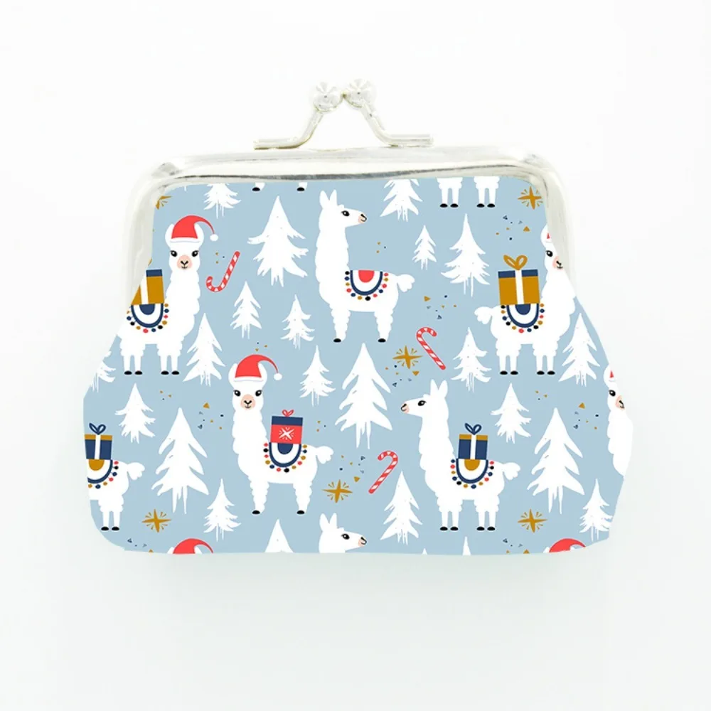 Cute Artificial PU Cartoon Alpaca Printed Coin Purses Printing Smooth Girl Hasp Zero Wallet Mini Money Bag Women