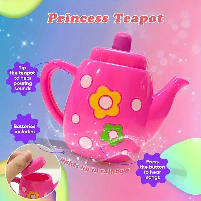 Tea Set For Little Girls, Tea Party Set, Tea Set Including Kettle, Cookies, Kids Play Food, Tea Party Accessories Toy For Boys G