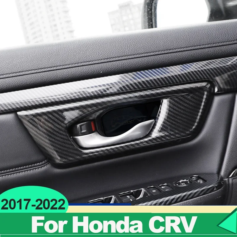 

For Honda CR-V CRV 2017 2018 2019 2020 2021 2022 Hybrid ABS Carbon Car Inner Door Bowl Frame Trim Cover Decoration Accessories