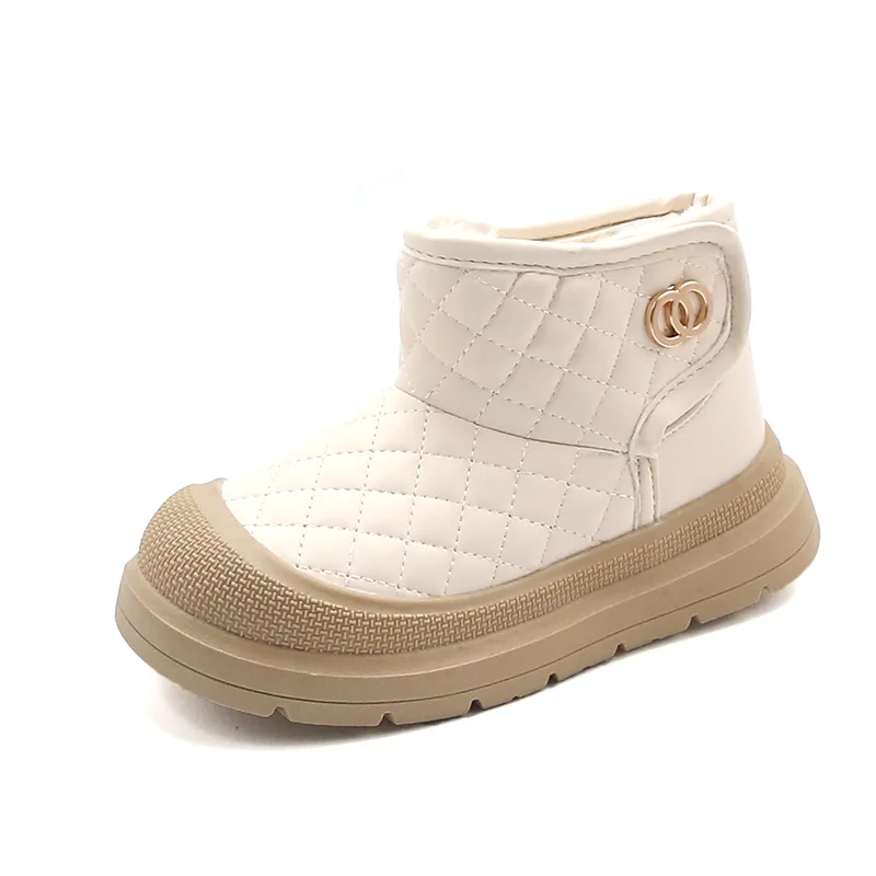 2025 جديد الشتاء أفخم الثلوج الأحذية للأطفال سميكة الدافئة الصبي الفتاة أحذية قطنية مقاوم للماء أحذية الشتاء للأطفال المخملية الأحذية