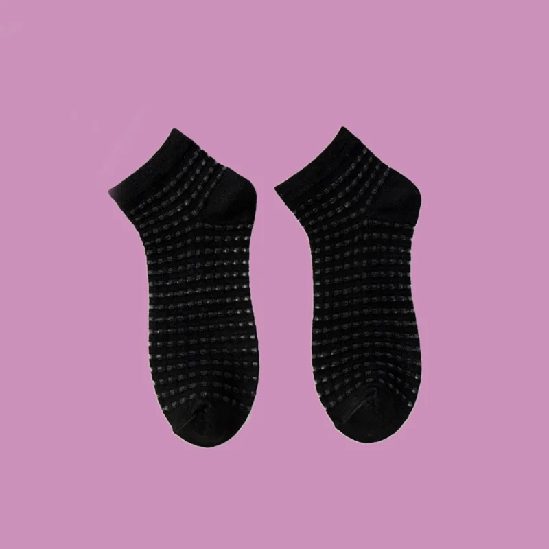 5/10 Pairs Mesh Sports Crystal Stockings Shallow Mouth High Quality Boat Socks Sweat-absorbing Men's Air Conditioning Socks