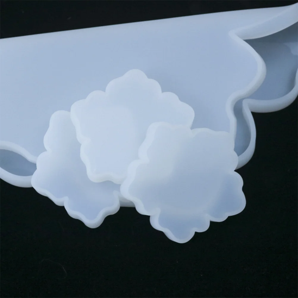 

2Pcs DIY Silicone Epoxy Mold Creative Flower Pendant Mirror Base Molds Cup Coasters Making for Home Studio Store White S