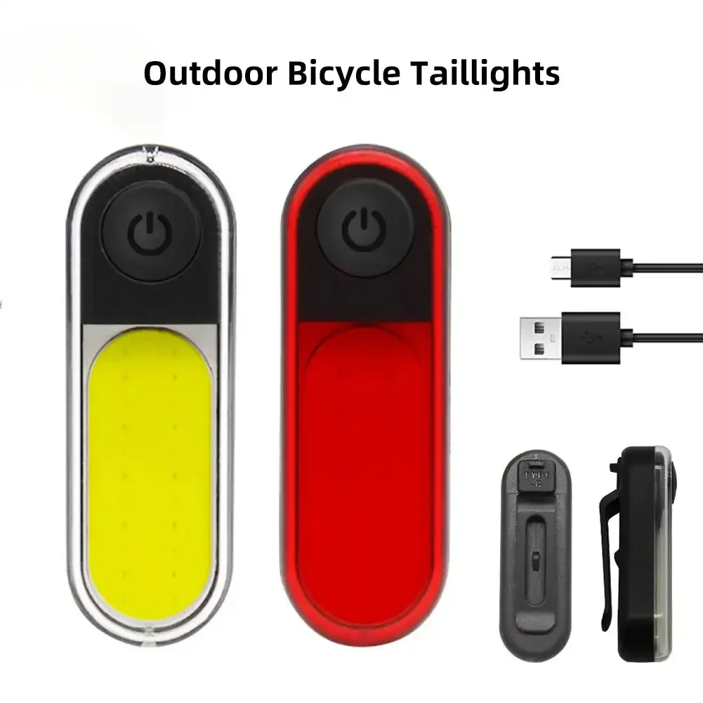 Luz traseira da bicicleta usb recarregável lanternas traseiras 5 modos de luz à prova dwaterproof água cob luz da bicicleta mtb lanternas traseiras para segurança ciclismo