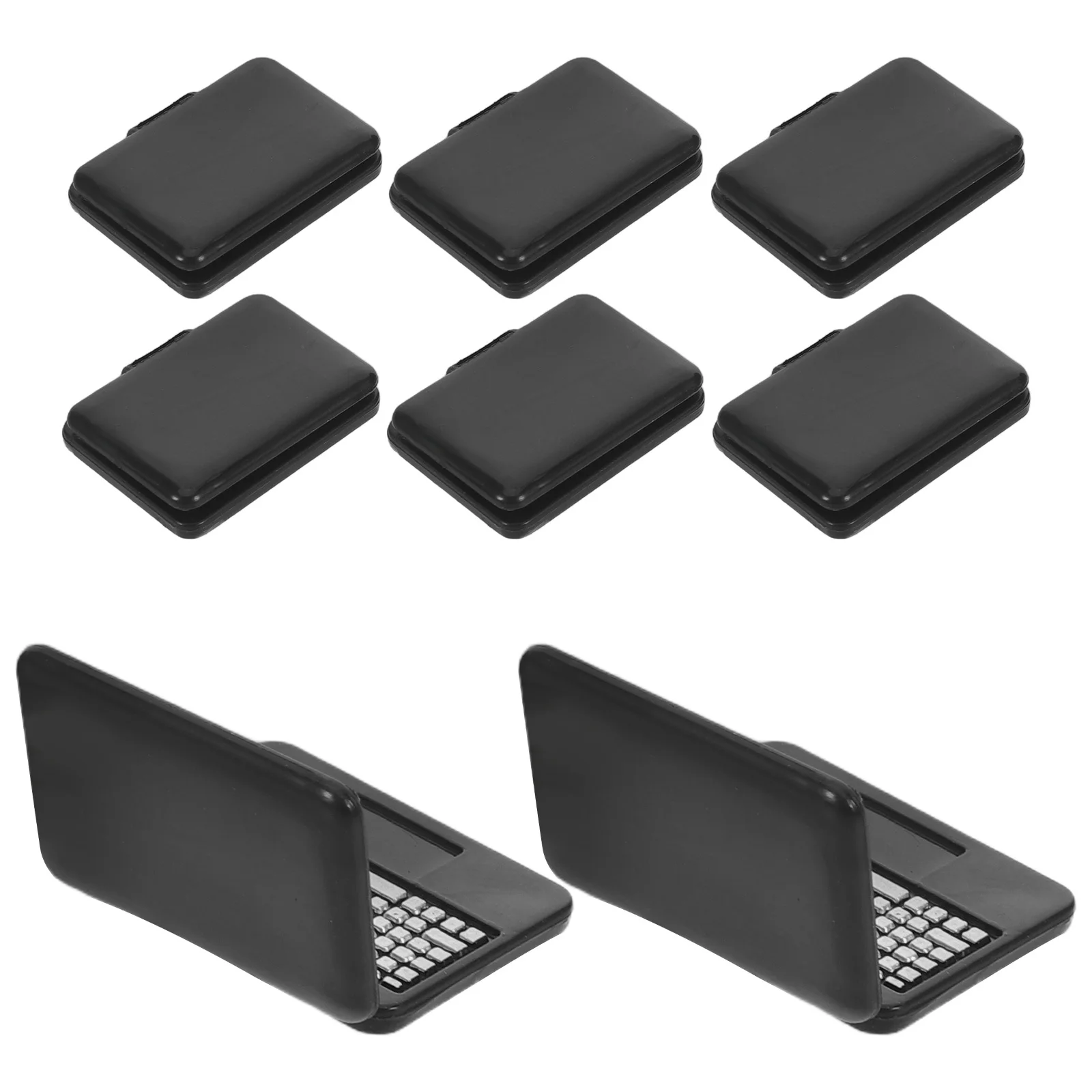 

8Pcs Miniature Laptop Foldable Dollhouse Computer Realistic Design Functional Elements Enhance Imaginative Play