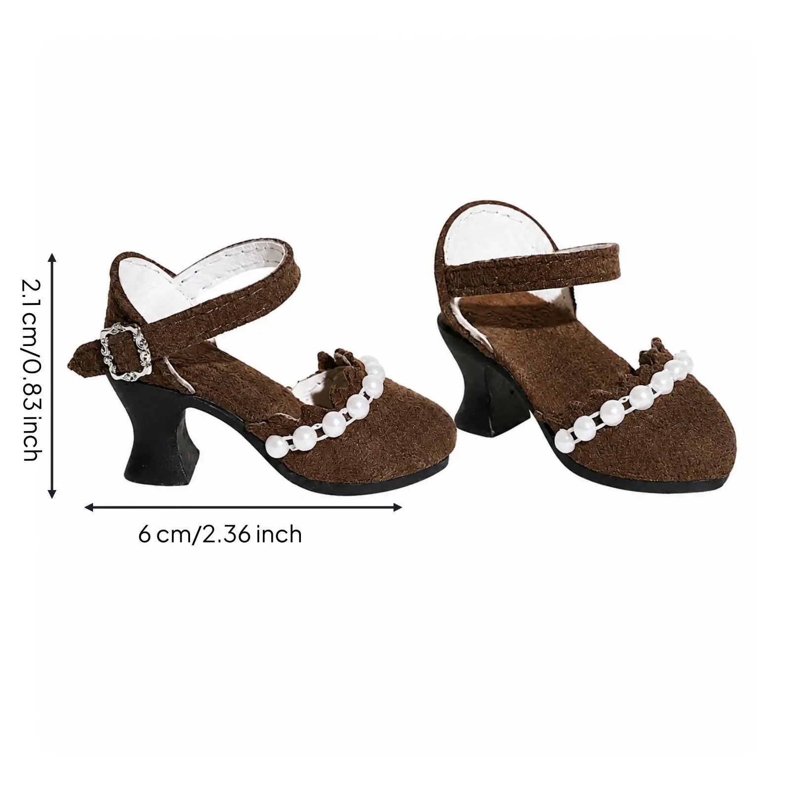 Elegant Doll Heel Footwear Resin High Heel Shoes for 1/4 BJD Doll Outfit with Ankle Strap