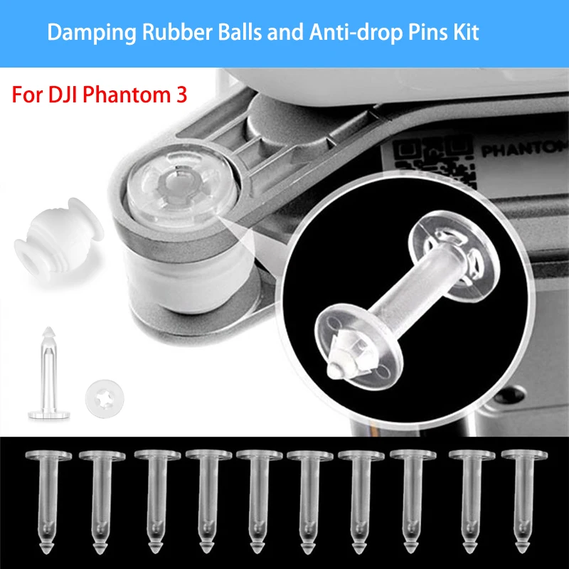 Bolas de goma amortiguadoras para cámara cardán DJI Phantom 3A P S SE 4K, montaje a prueba de golpes, pasadores antivibración anticaídas, casillero de viaje