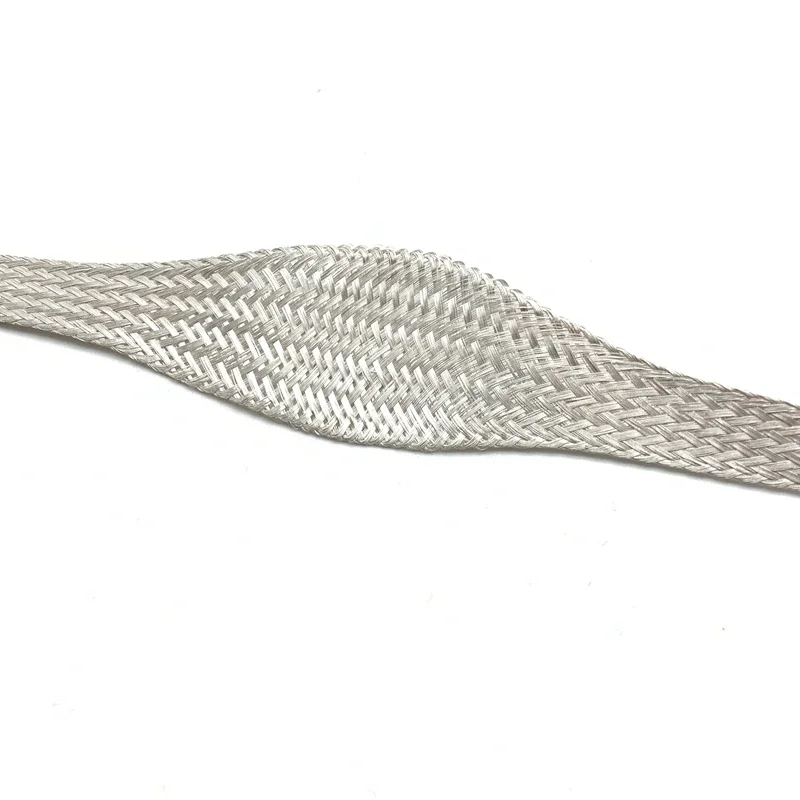 2/5Meter Silver Plated Copper Sleeving Width 2 4 6 8 10~25mm Expandable Screening Signal Wire Cable Shielded Metal Sheath