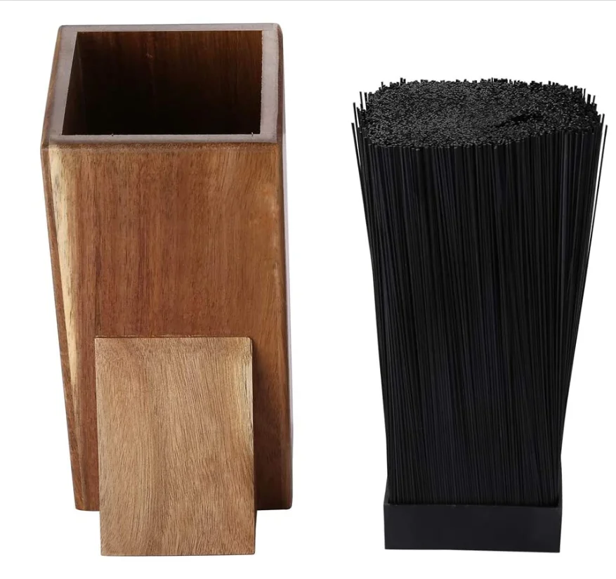 Insert at will kitchen knife  storage block  acacia wooden knife block with pp bristle