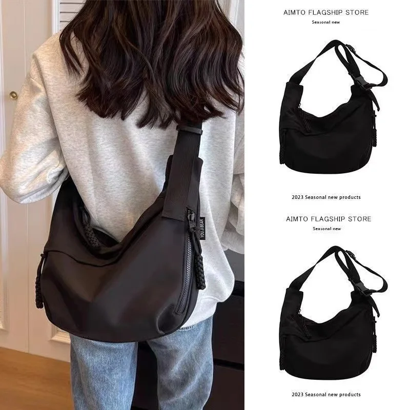 

Dumpling For Women 2025 New Sports Casual Oxford Cloth Shoulder Versatile Travel Large Capacity Crescent Underarm Bag