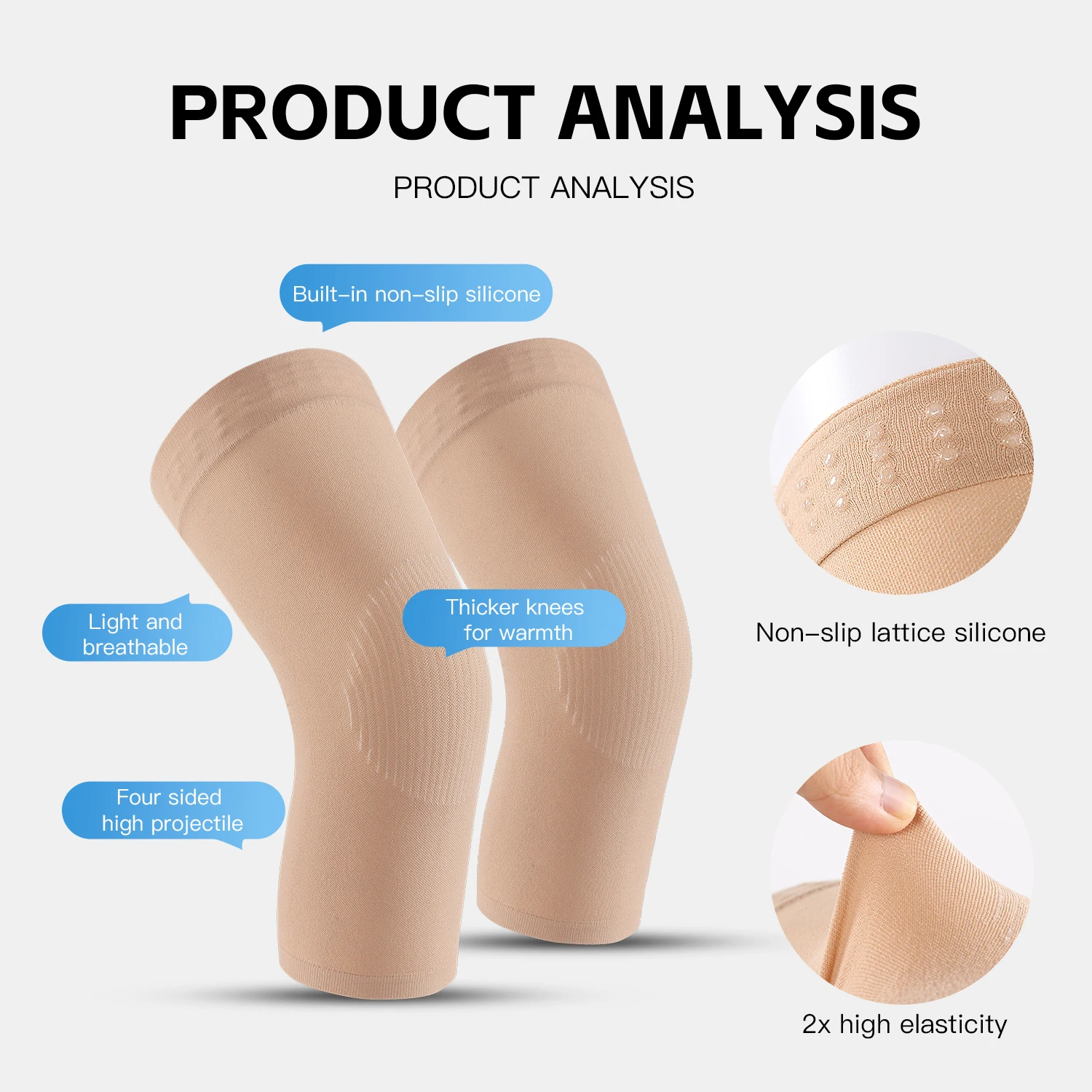 Summer Thin Knee Pads for Women With Cold Legs, Breathable Air Conditioning Room, Ultra-thin Invisible Elastic Knee Pads