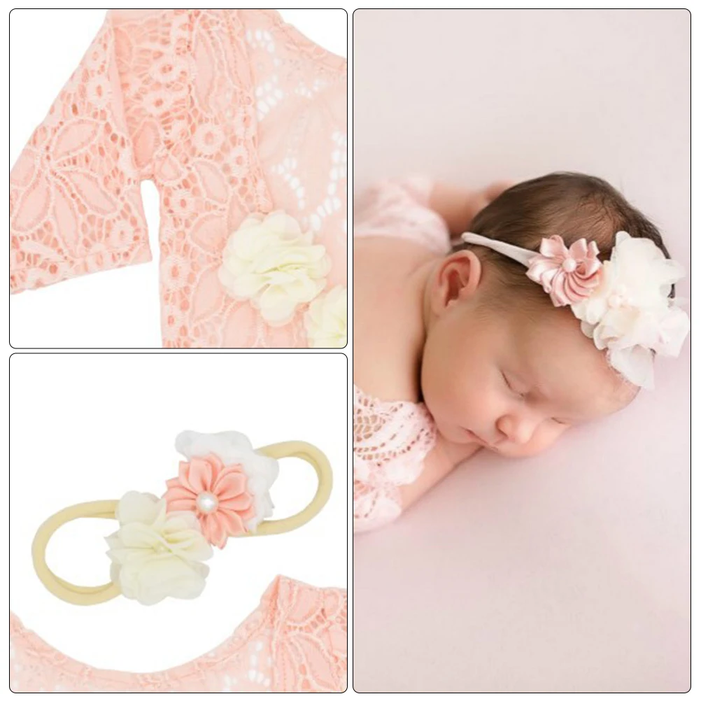 

1 комплект, кружевной комбинезон для новорожденных, розовое платье, комбинезон с повязкой на голову, летнее боди, реквизит для фотосъемки, наряд для фотосъемки новорожденных девочек