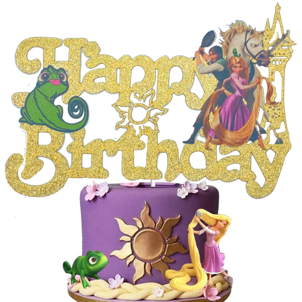 Disney Six Princess Cake Topper Girl Birthday Party Supplies Aurora Jasmine Jasmine Rapunzel Tiana Cake Insert decorazione per feste