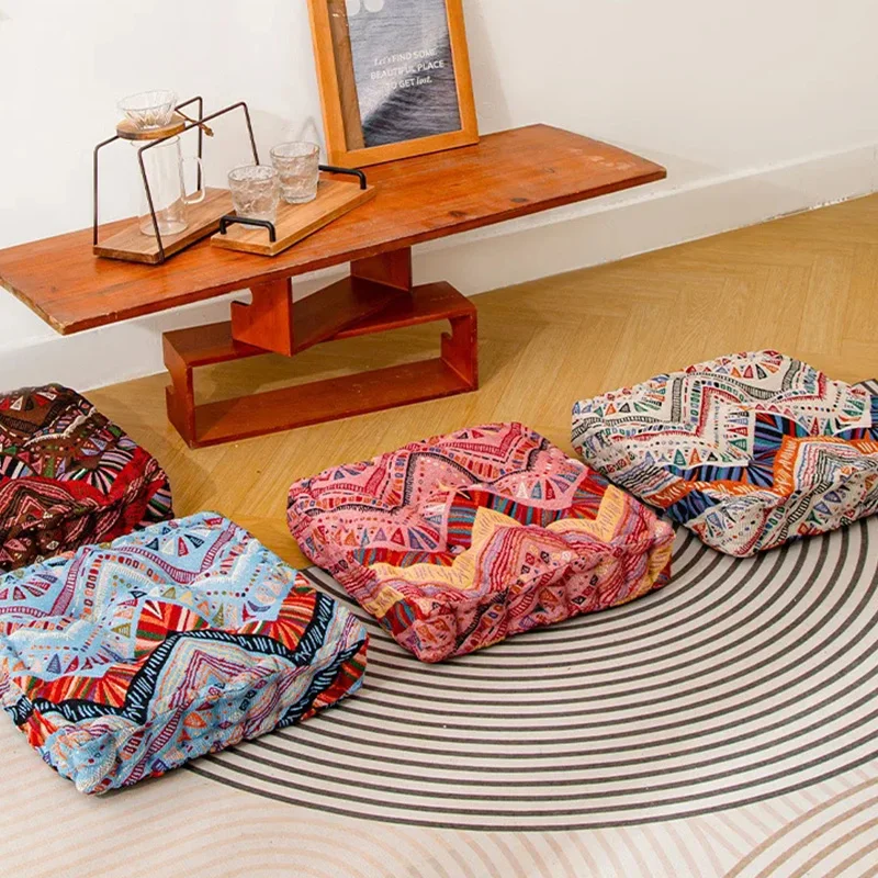 40x40cm Retro Ethnic Moroccan Cushion Thicken Square Bohemian Printed Homestay Futon Flooring Mat Home Garden Seat Cushions