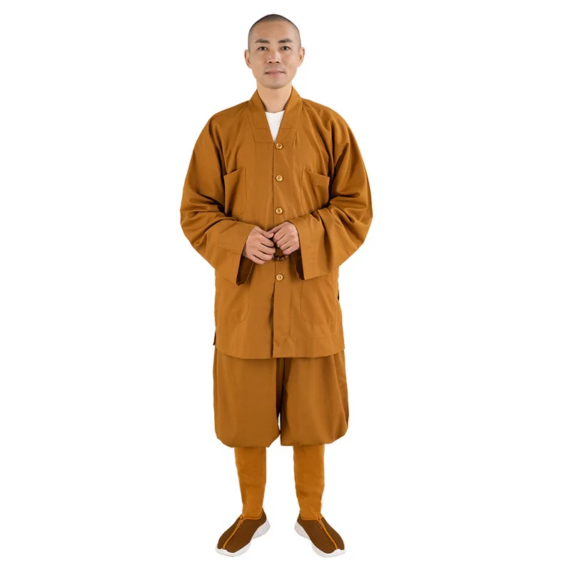 Traditionellen Chinesischen Buddhismus Arhat Kleid Set Männer Mönch Robe Kleidung Tops Und Hosen Buddhistischen Kleidung Kung Fu Uniform Martial Arts