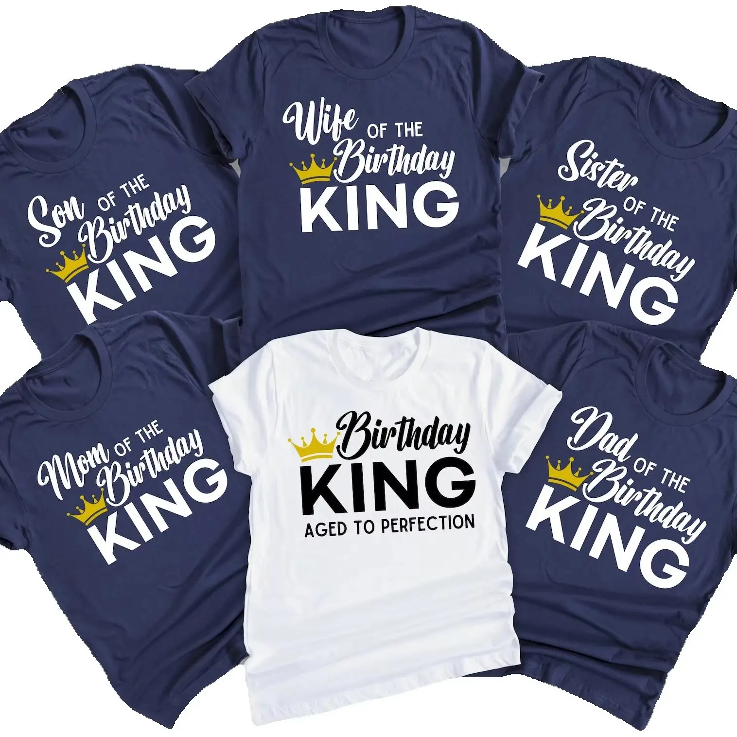 

Personalized Birthday King Name Family Shirt Unisex Men Women Custom Family Party Matching Birthday Cheering Tee Unique Design
