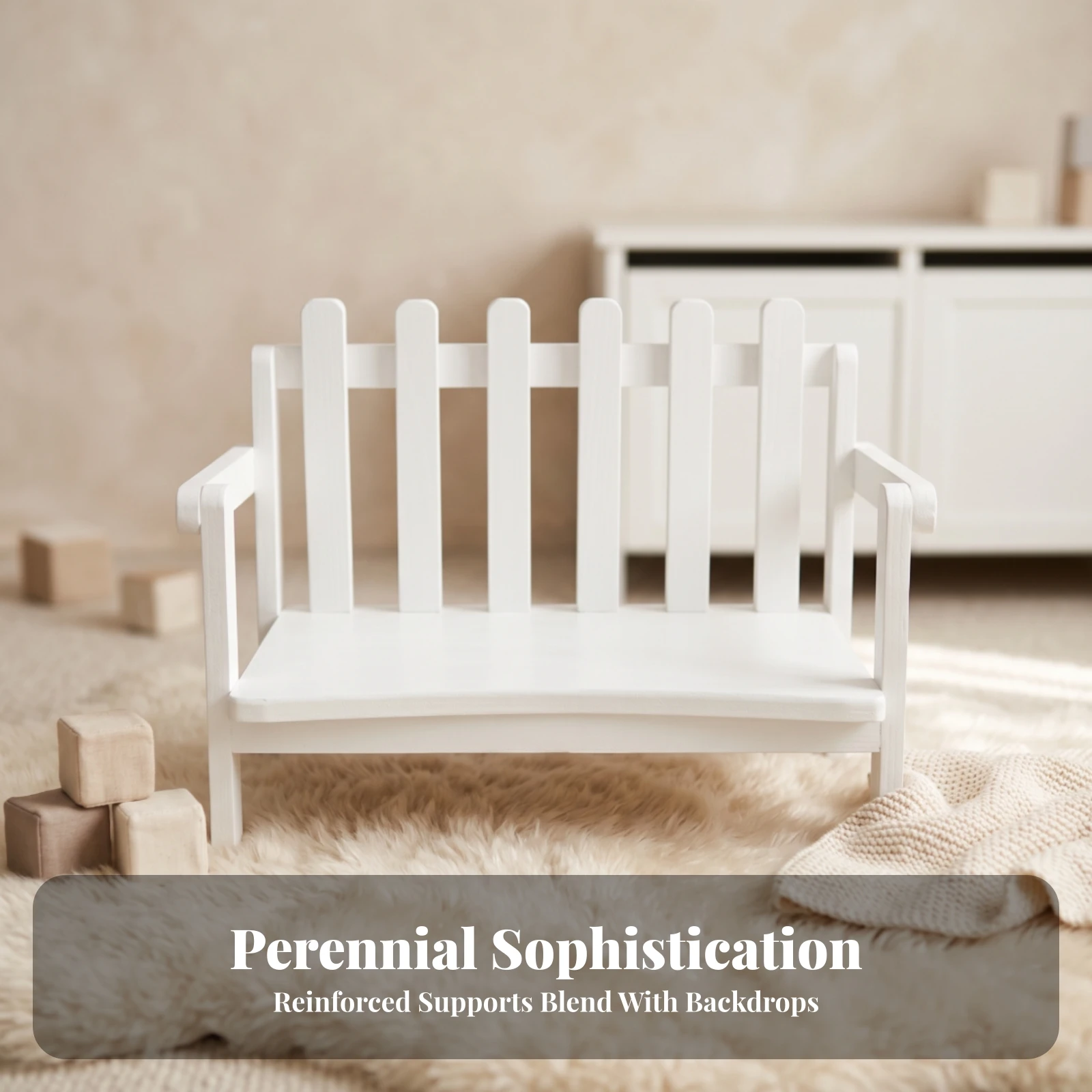 Photo Prop Minimalist Photography Prop Bench Children's Bench for Photographers, Photo Shoots, Portrait Setups