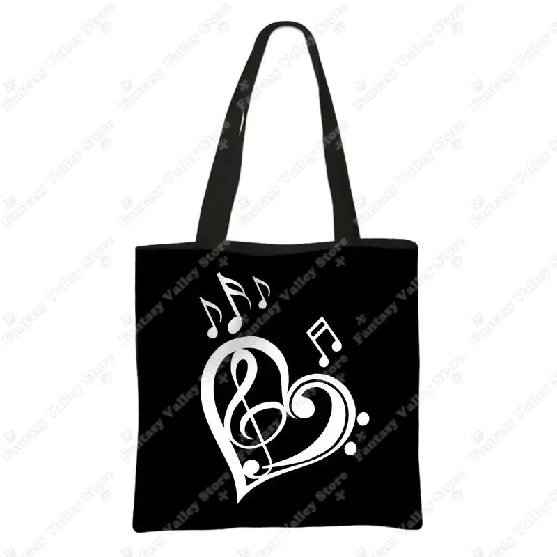 Nuty z nadrukiem Torba z grubej bawełny Instrument muzyczny Torebka Gitara Skrzypce/Cella/Filaro Torba na ramię BookBag Torba na co dzień Torba na zakupy — zdjęcie 7