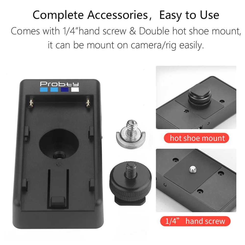 NP-F970 F750 F Battery Plate Holder Adapter w NP-FW50 Dummy Battery Coupler for Sony A7R/A7S/A7II/A7RII/A7SII/A6300/A6400/A6500