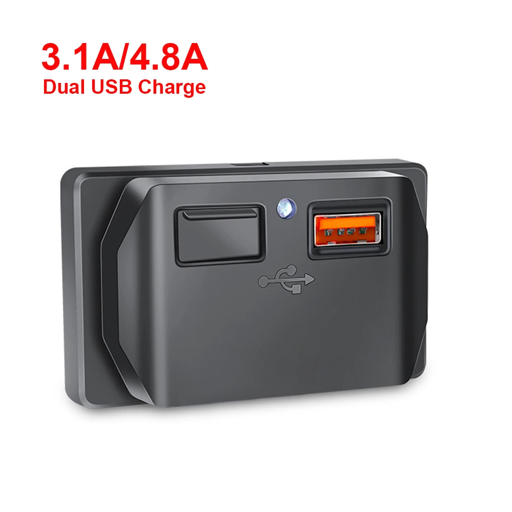 

Dual USB Car Charger Socket 3.1A 4.8A 12V 24V for Motorcycle Auto Truck ATV Boat RV Bus Power Adapter Outlet LED Light