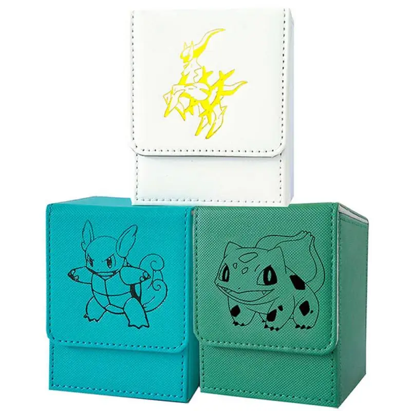 

Arceus Wartortle Bulbasaur PTCG DTCG WS DIY Large Capacity Leather Card Box Thickened Anime Game Collection Card Storage Box