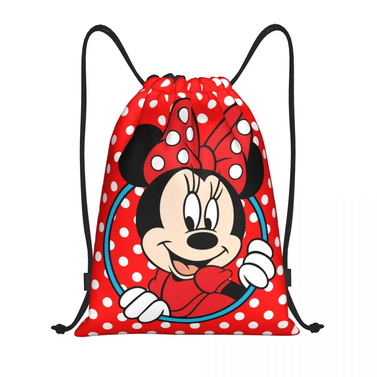 Borsa con coulisse personalizzata Happy Minnie Mouse per l\'allenamento zaini Yoga uomo donna Cartoon Sports Gym Sackpack