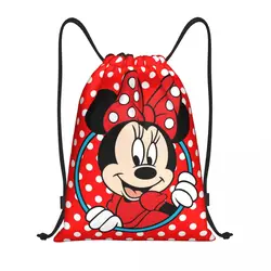 Borsa con coulisse personalizzata Happy Minnie Mouse per l'allenamento zaini Yoga uomo donna Cartoon Sports Gym Sackpack