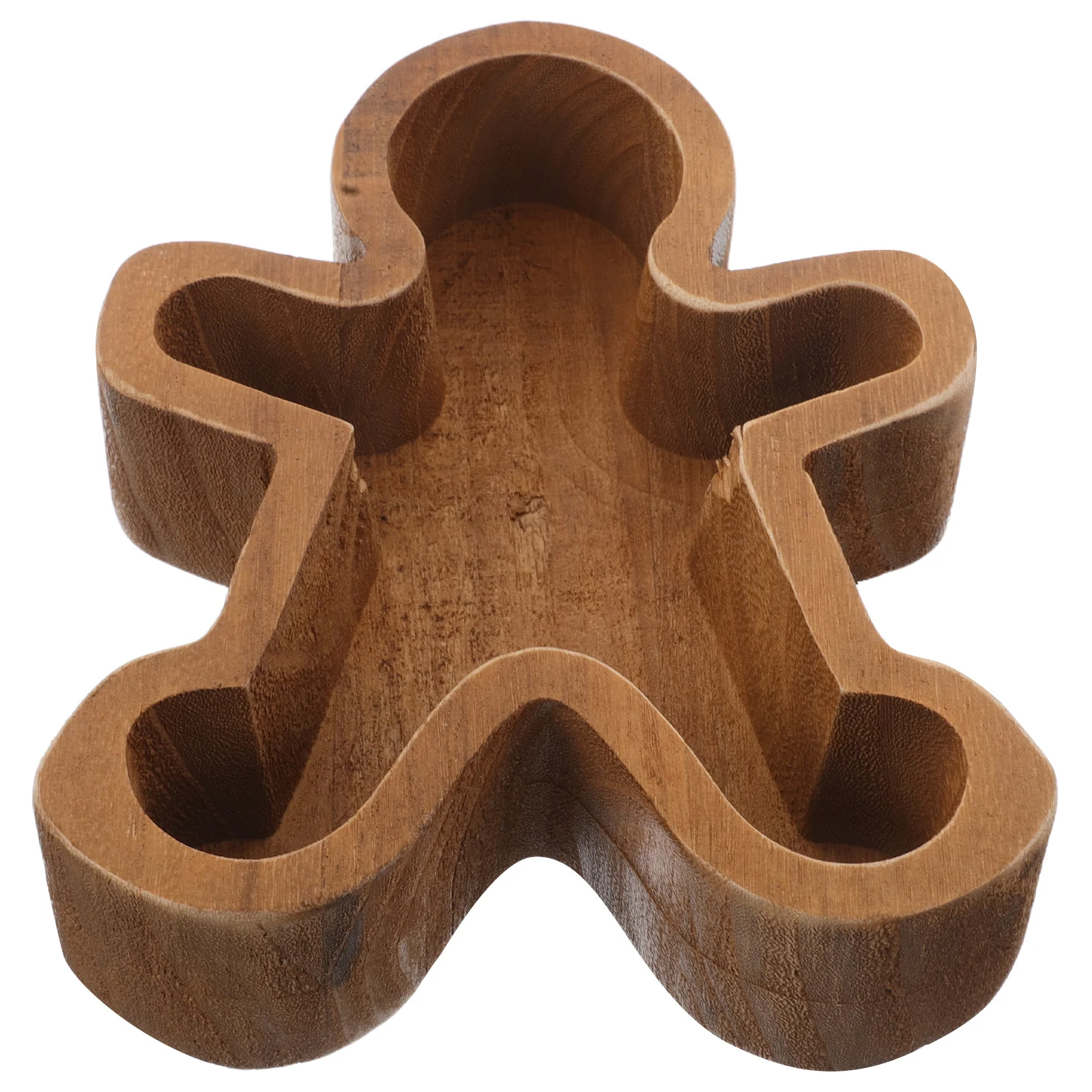 

Gingerbread Man Wooden Bowl Holiday Table Platter Christmas Decorations Plate Food Tray Tableware