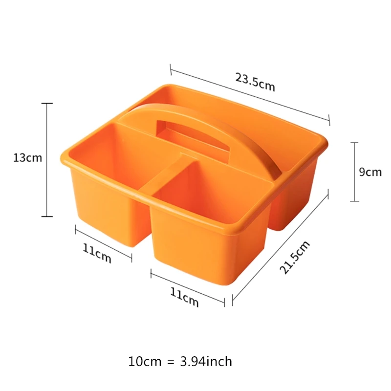 Caddies portables multi-usages pour l'artisanat d'art, caddie rangement à 3 compartiments avec poignée transport, panier