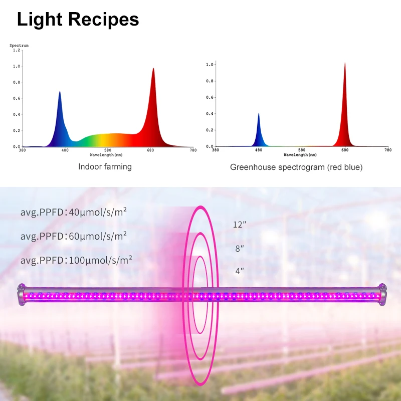 Lámpara de crecimiento de plantas vegetales de interior comercial, espectro completo rojo, azul, blanco, luz led de cultivo, interiluminación para invernadero