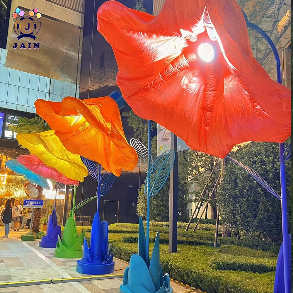 Ceiling Inflatable LED Flower Lighting for Event Wedding Decoration, Inflatable Flower Artificial Sensor Flower with Blower