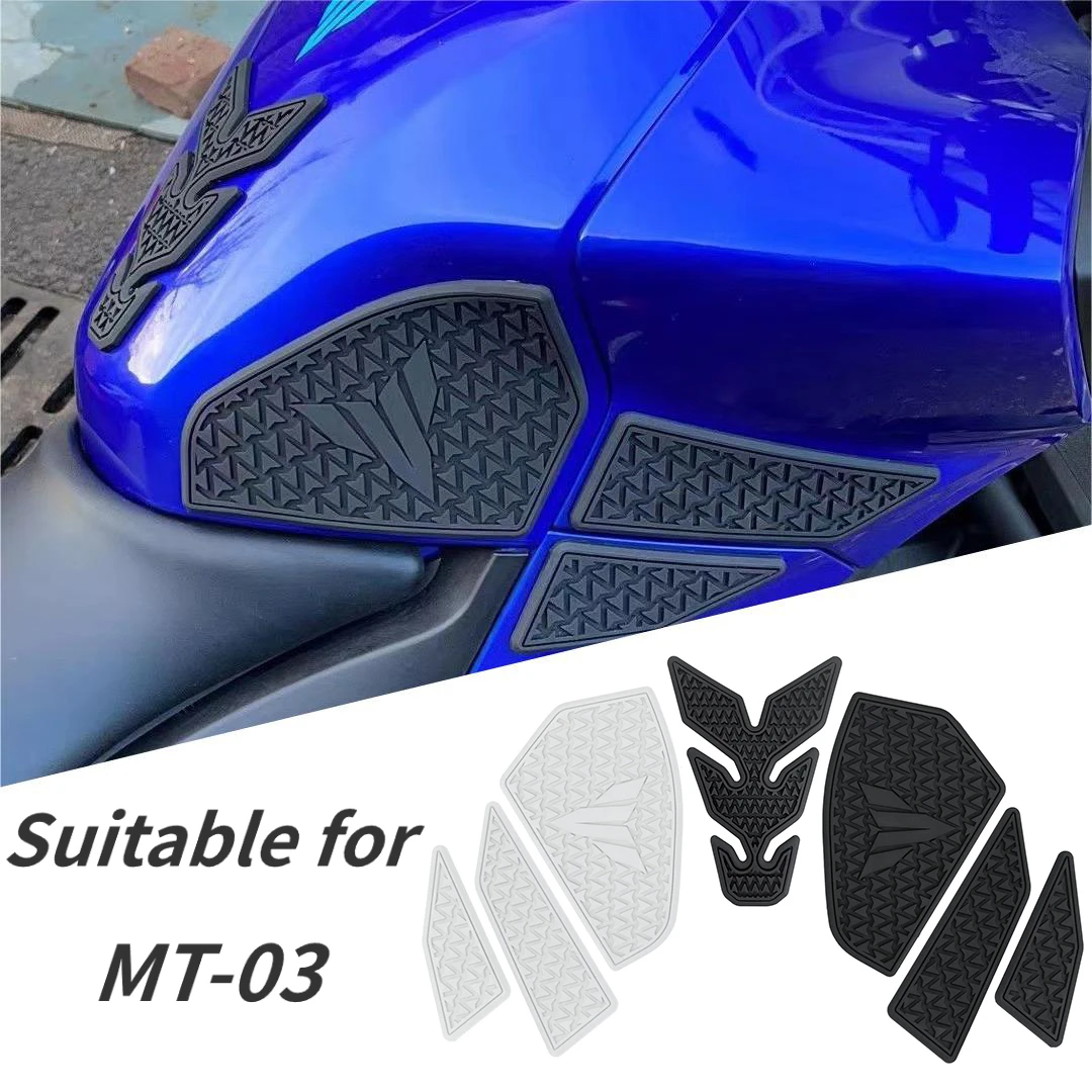 White Black MT MT03 MT25 Rubber Fuel Tank Anti Slip Sticker Thickened Version Motorcycle knee Pad Insulation Accessories 20-23