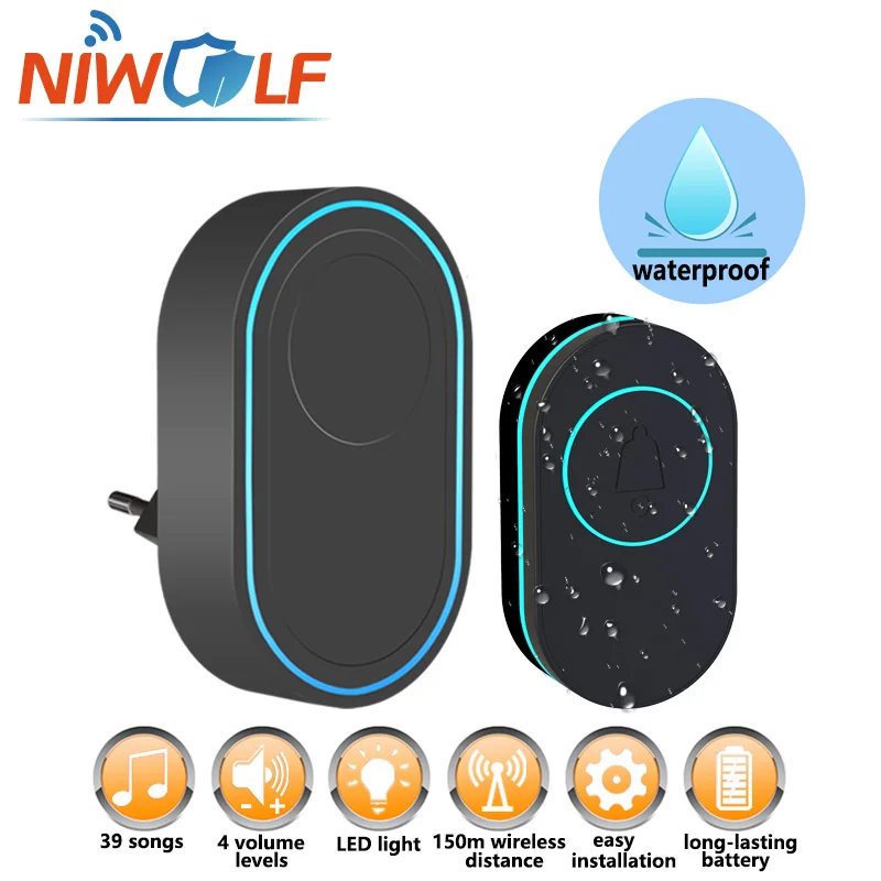 Wireless SOS Button Elderly Emergency Call IP65 Waterproof 433MHz Smart Home Welcome Doorbell