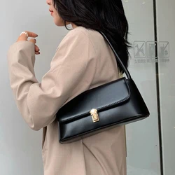 Fashion Small Flap Underarm Bags for Women 2022 Vintage PU Leather Ladies Handbags Classic Elegant Shoulder Bags