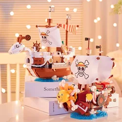 New One Piece Building Blocks Luffy Zoro Nami Wanli Sunshine Ship Anime Model Assembly Toys Children's Birthday Christmas Gift