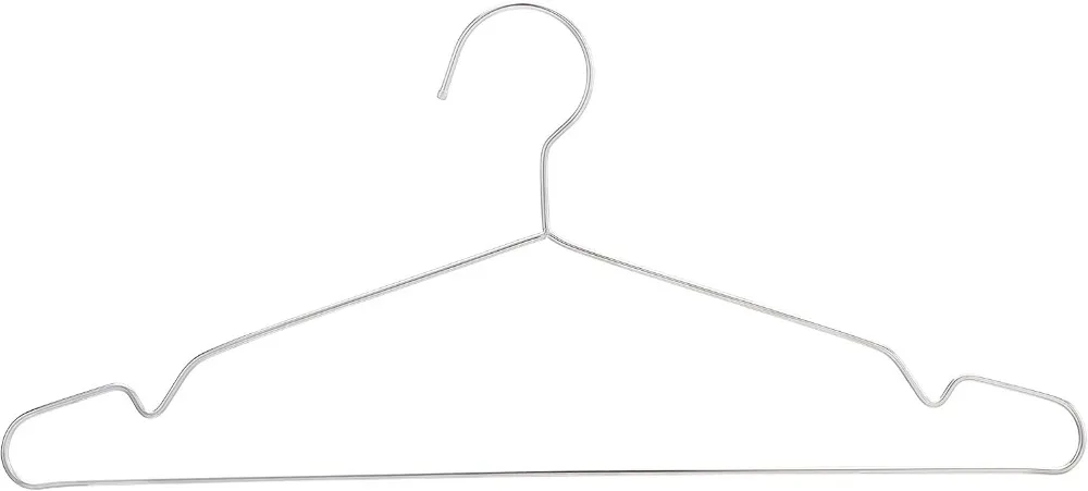 Stainless Steel Clothes Hangers 50-Pack for Shirts, Suits, Dresses, Jackets, Silver