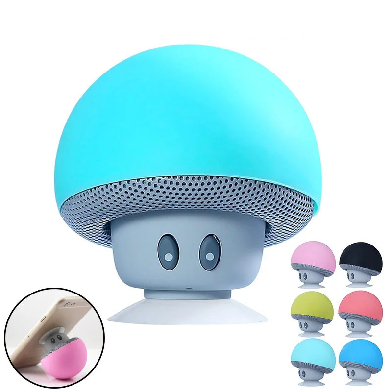 

Creative Cartoon Gift Small Mushroom Bluetooth Speaker Waterproof Suction Type Phone Bracket Small Subwoofer Mini Audio