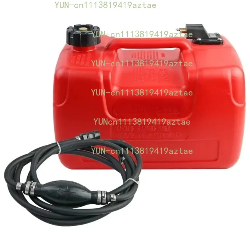 12L HDPE Portable Container with Hose & Gauge, Storage Vessel for Outdoor Power Equipment