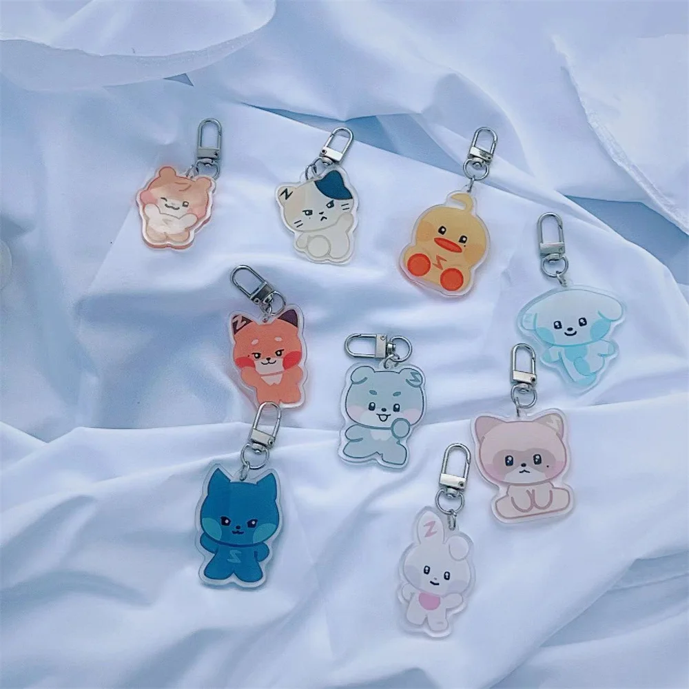 KPOP ZEROBASEONE Cartoon Keychain Double Side Transparent Acrylic Keyring Yujin Ricky Matthew Zhanghao Bag Accessories Fans Gift