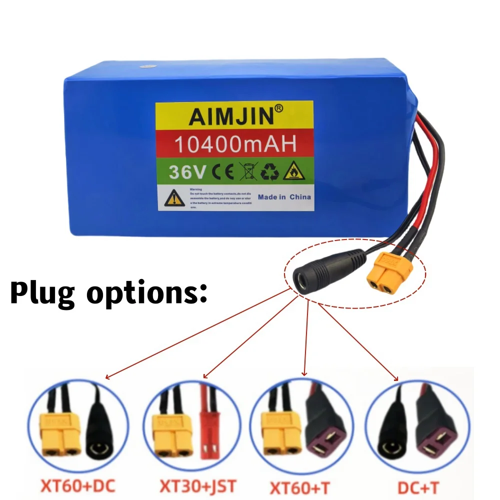 10S4P 36V 10400mAh  18650 Lithium Battery Pack with BMS Electric Scooter Electric Scooter Battery+42V 2A Charger